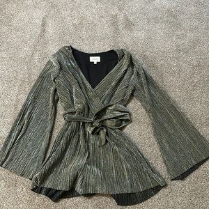 Silver Bell Sleeve Romper